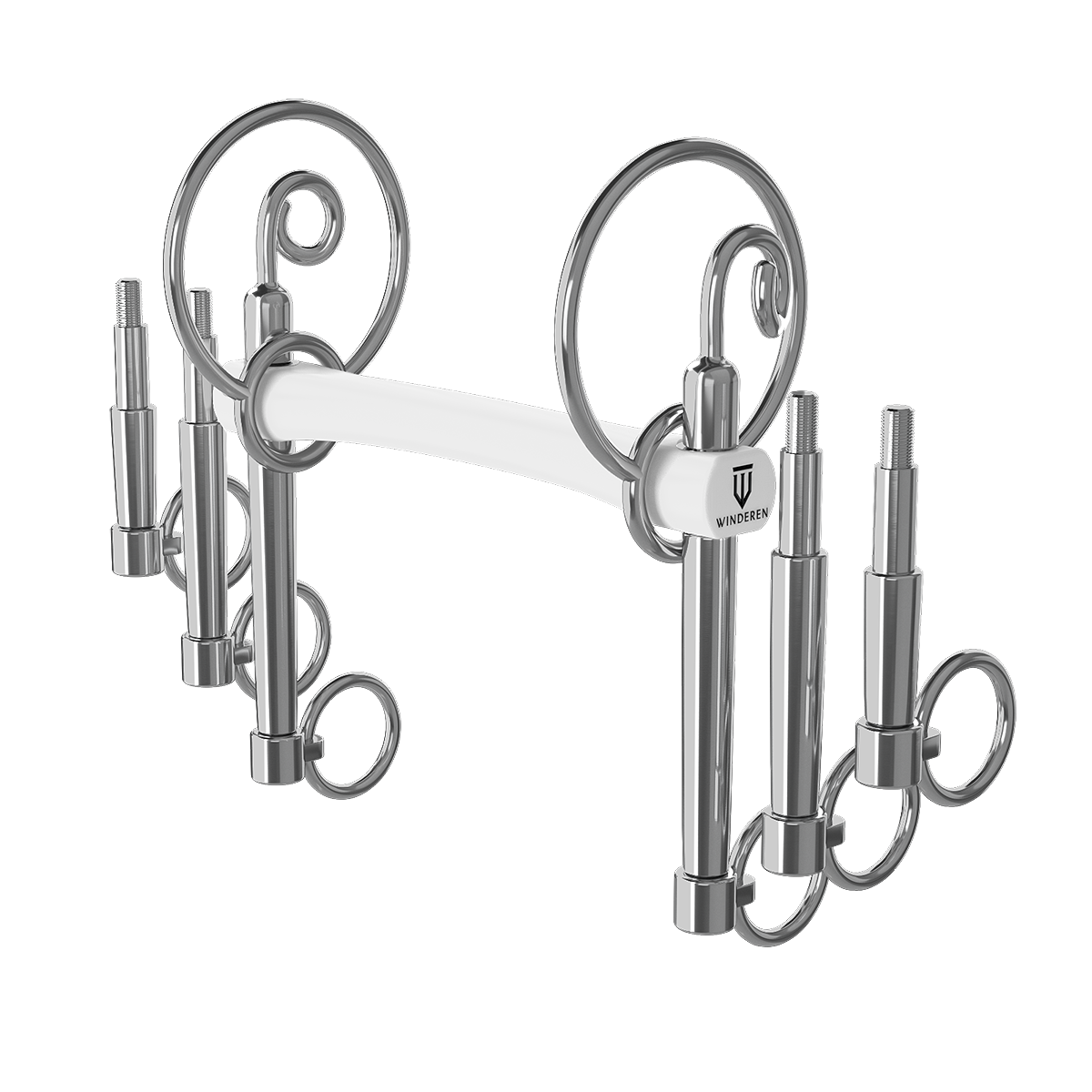 Wędzidło Winderen Swales Pelham (zestaw 3 długości) - Flexi 135 mm - White Edition - Comfort