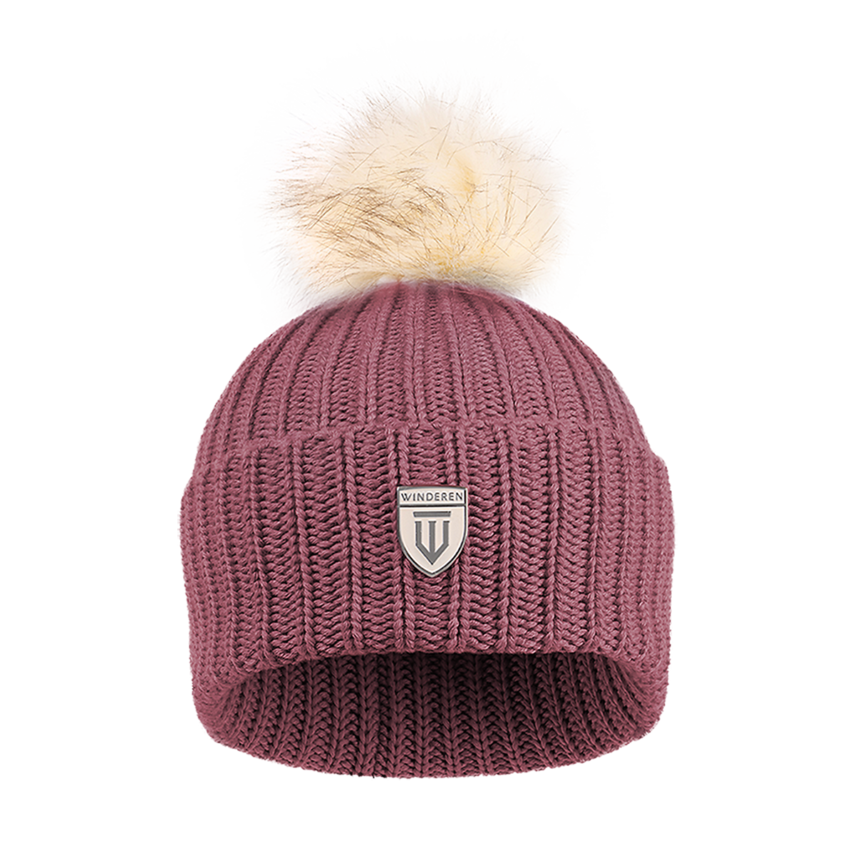 Czapka Winderen Merino - Dark Rose/Cream
