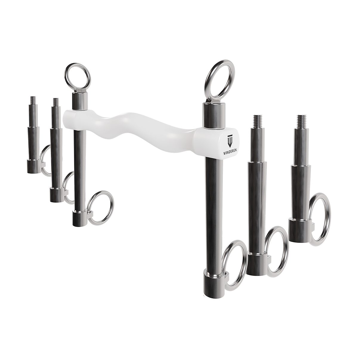 Wędzidło Winderen Munsztuk (zestaw 3 długości) - Sztanga 135 mm - White Edition - Slim