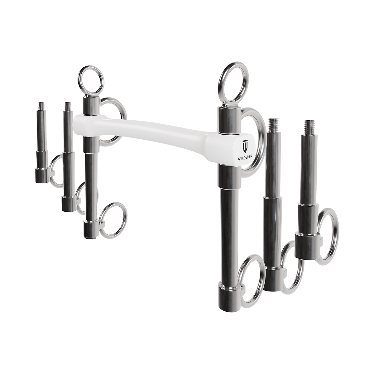 Wędzidło Winderen Pelham (zestaw 3 długości) - Flexi 135 mm - White Edition - Slim