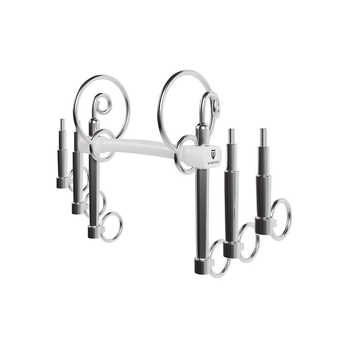 Wędzidło Winderen Swales Pelham (zestaw 3 długości) - Flexi 135 mm - White Edition - Slim