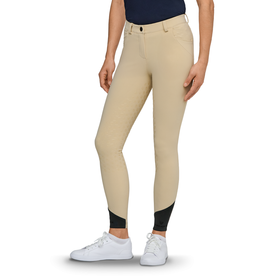 Damskie bryczesy z pełnym lejem Winderen Second Skin - Beige